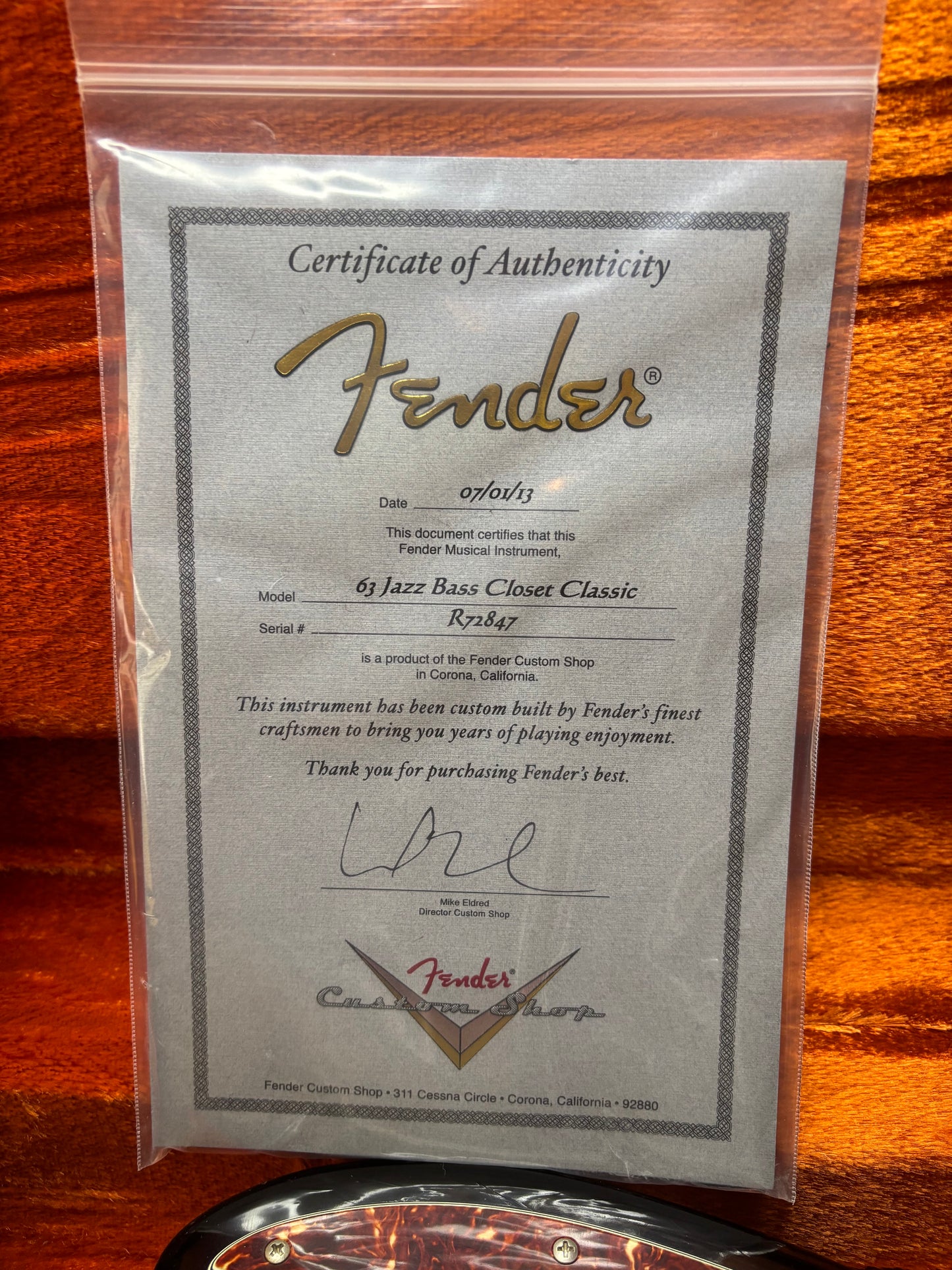 Fender Custom Shop '63 Jazz Bass Closet Classic